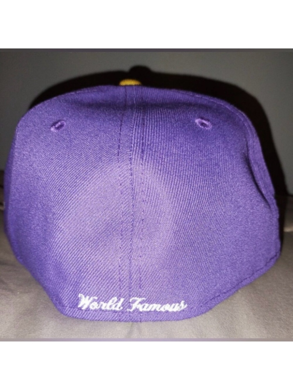 Supreme Hat Purple + Gold New Era Two-Tone Box Logo Fitted Cap SS22 NWT 7 1/4 - Picture 8 of 14